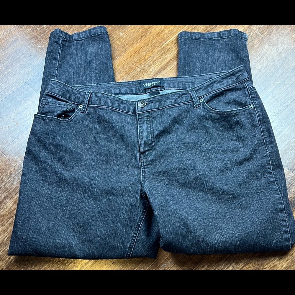 Lane Bryant Jeans Women's Plus Size 20 High Rise Skinny Black Denim Faded